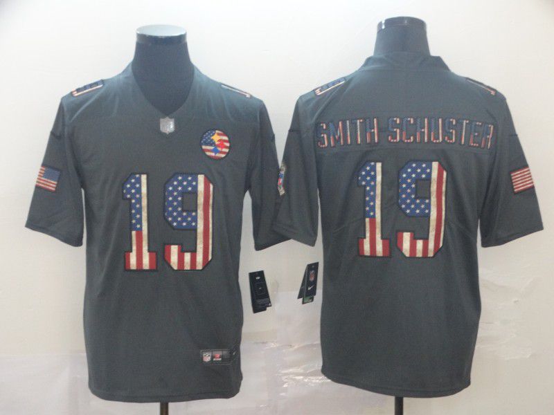 Men Pittsburgh Steelers #19 Smith-schuster Carbon Black Retro USA flag Nike NFL Jerseys->dallas cowboys->NFL Jersey